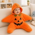 thumbnail image 4 of Halloween Baby Clothes Soft Flannel Hooded Romper Jumpsuit Halloween One-Piece Fll Winter Outfit for Kids, 4 of 6