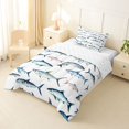 thumbnail image 3 of Feelyou Watercolor Sea Fish Twin Comforter Sets for Kids Boys Girls, Coastal Animal Bedding Set, White Blue, Reversible, 2 Pieces, 3 of 6