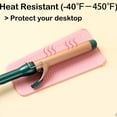 thumbnail image 3 of 2 alfombrillas de silicona resistentes al calor con orificio para colgar, alfombrilla de viaje resistente al calor para planchas de pelo y otros utensilios de peinado calientes, 28 x 13 cm, rosa y ver, 3 of 5