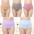 thumbnail image 3 of Women's Underwear High Waisted Ladies Cotton Panties Soft Full Coverage Briefs 5 Pack (Regular & Plus Size), 3 of 4