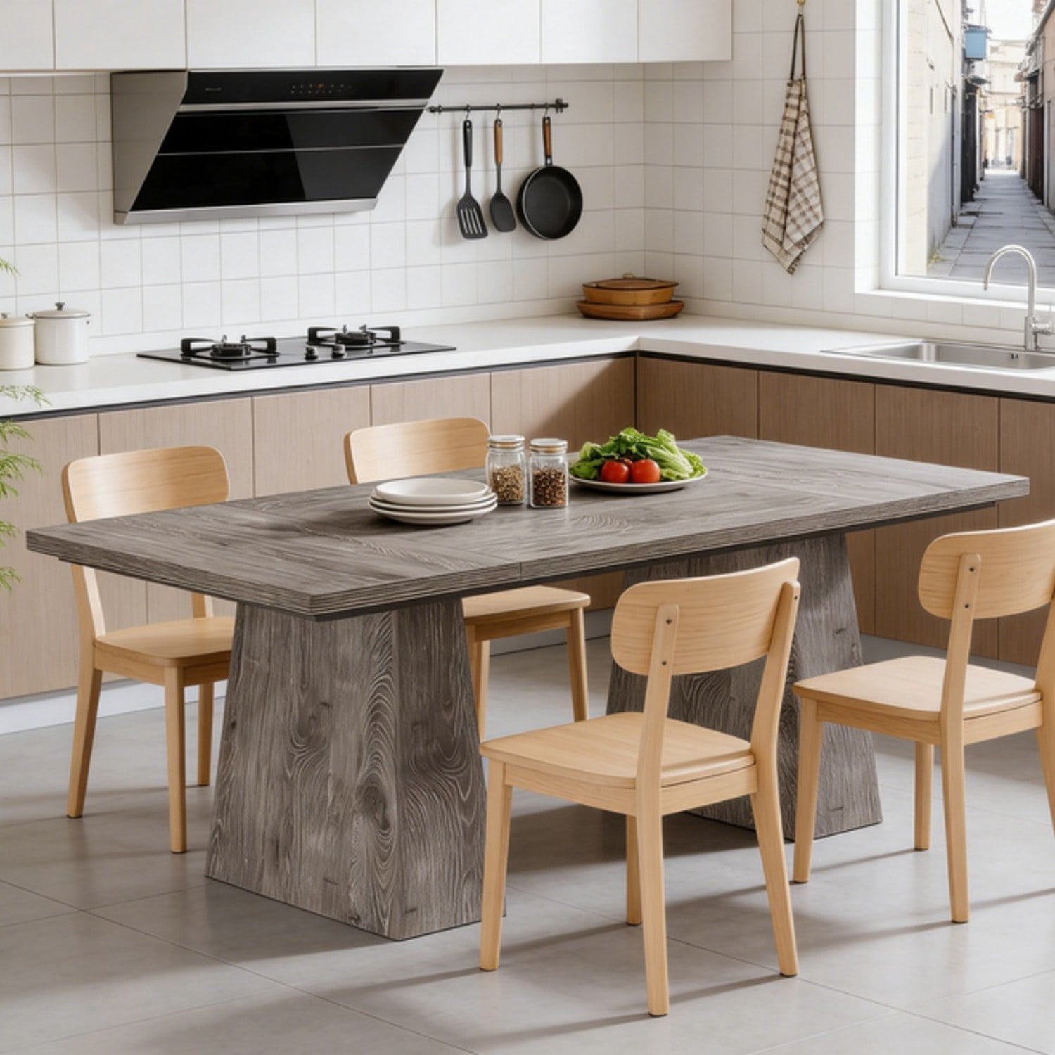 Rustic Farmhouse Dining Table, Seats 6