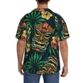thumbnail image 3 of Rateoe Tropical Tribe Mask Pattern Men's Short Sleeve Classic Shirt, Casual Short-Sleeved Shirt, Lightweight Summer Shirt, Cuban Collar Shirt,Button-Front Shirt-Medium, 3 of 5