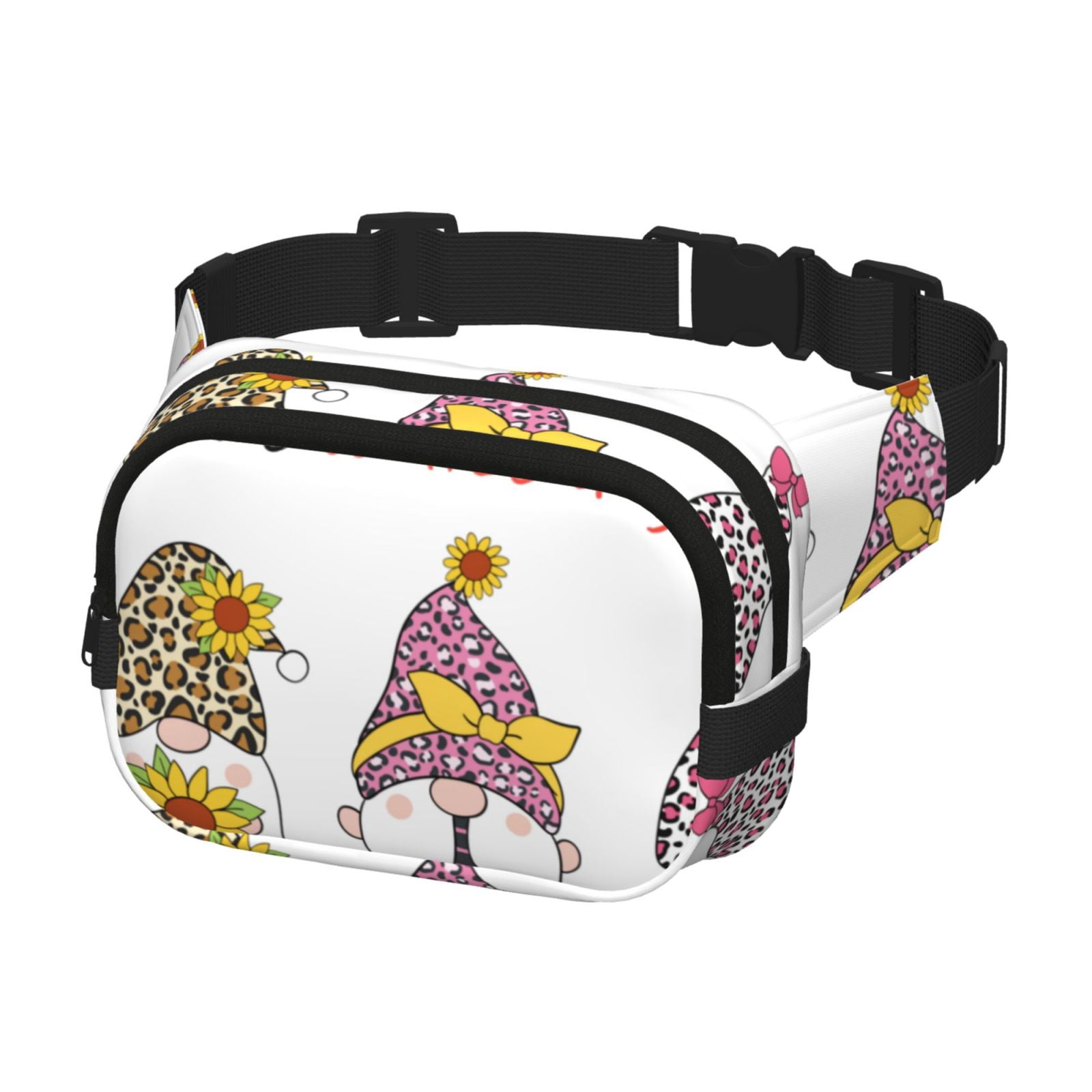 Picia Have a Nice Day Print Square Double-Layer Waist Bag Mini Adjustable Waist Belt Bag Exercise Running Travel Hiking