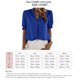 thumbnail image 5 of Camiseta con cuello en V para mujer, manga corta plisada, ajuste holgado, Color puro, blusas informales de verano, 5 of 5