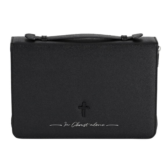 White Dove Designs Bible Cover-in Christ Alone-Cross-Black-XLG