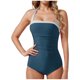 thumbnail image 2 of Bikini de Corte Alto de Mujer de Color Sólido con Cojín de Pecho, Correa sin Espalda Sexy sin Soporte de Acero, 2 of 5