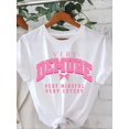thumbnail image 2 of Women's Oversized White T-Shirt with VERY DEMURE Graphic, Loose Fit Y2K Streetwear Tee Top, 2 of 9