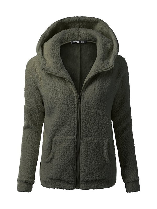 zip up fluffy coat