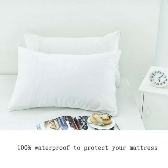 2 Pack Soft Knit Waterproof Zippered White Pillowcase Hypoallergenic Blocks Bed Bugs Dust Pillow Protector case