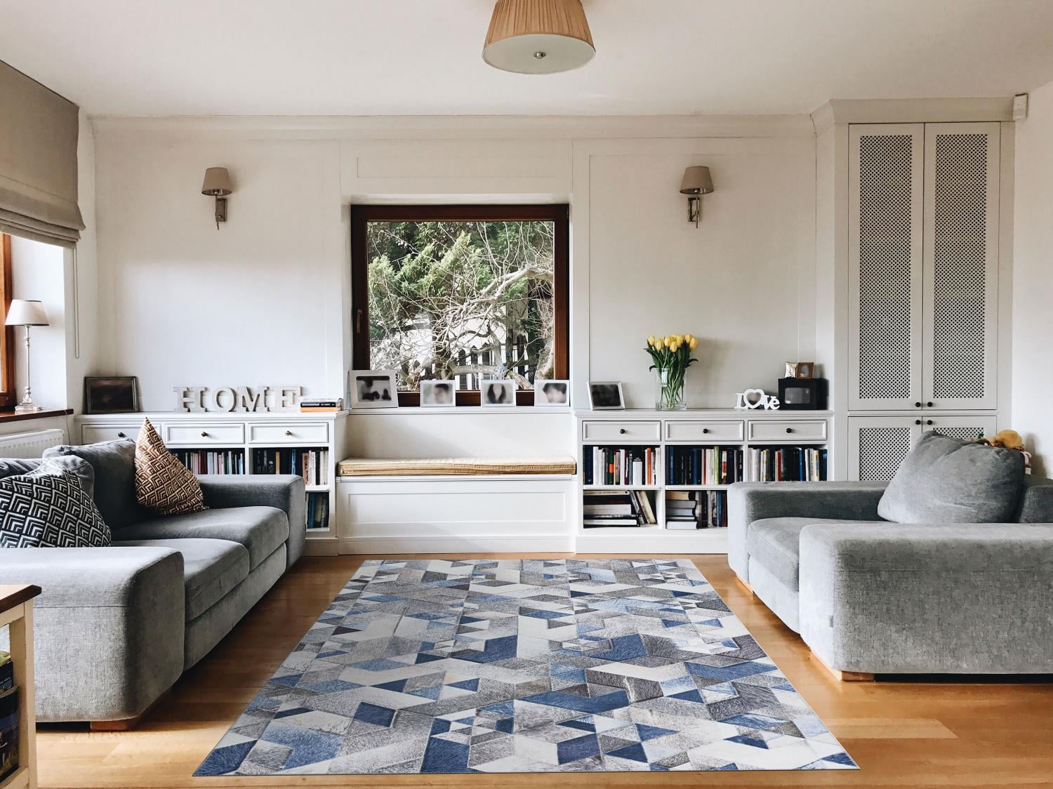 Couristan Prairie Falsterbo Denim Printed Faux Cowhide Area Rug&nbsp;