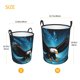 thumbnail image 3 of Fotbe Night Sky Forest Bald Eagle Cesto de Ropa con Asas, Cesto Impermeable de Gran Capacidad, Bolsa de Lavado para Dormitorio, Cesto de Ropa con Ruedas y Asas-Small, 3 of 6
