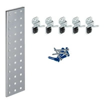 Triton Products® LBS18K-SLV Silver Pegboard Kit with (1) 18" x 4.5" Steel Pegboard and 6 LocHooks