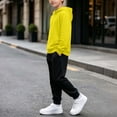 thumbnail image 5 of BXJX Boys Outfit Sets, 2 Piece Running Long Sleeve School Hoodies and Joggers Sets with Pockets Yellow Size 11-12 T, 5 of 5