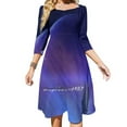 thumbnail image 1 of Secretos de la galaxia Vestido de cuello cuadrado Vestido de verano dulce Vestido elegante con cuello halter para mujer Vestido con estampado de galaxia espacial Planeta Sol Azul claro, 1 of 6