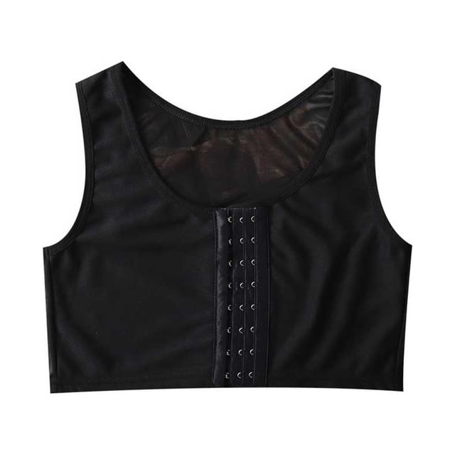 Sonducket Chaleco moldeador de senos, camiseta sin mangas estirable, ropa interior elástica, corsé reforzado con vendaje reforzado, ropa para Prendas para la parte del cuerpo Negro L
