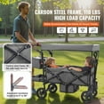 thumbnail image 5 of KFFKFF Wagon Stroller for 2 kids, All-Terrain Stroller Wagon with Detachable Canopy, Parent Organizer, Adjustable Handlebar, Large Capacity Storage Bag, Dark Grey, 5 of 9