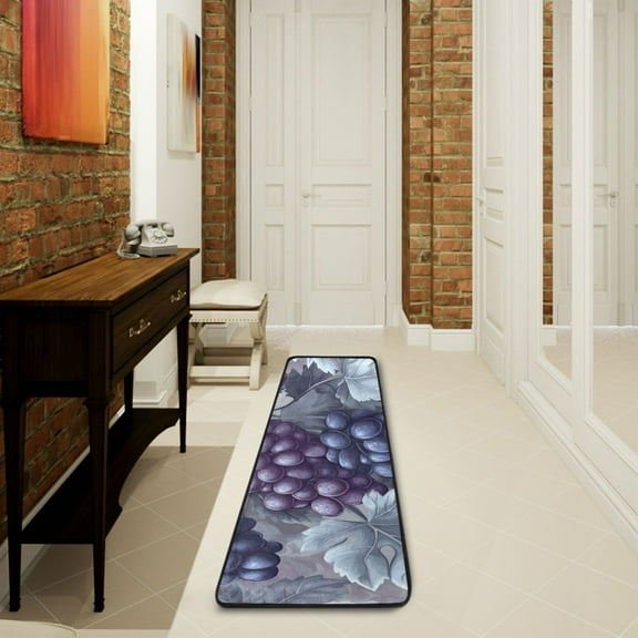 Many Grapes Runner Rug Non Slip 72×24 in Ares Rugs for Bedroom Bathroom Living Room