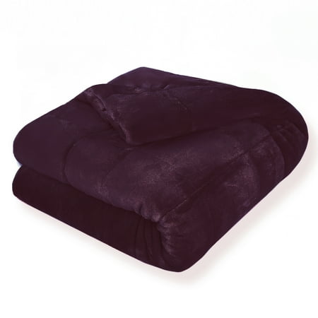 Vellux Plush Quilted Blanket, Queen, Purple