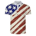 thumbnail image 3 of Caqnni 4th of July Shirts for Men, American Flag Golf Shirt, Patriotic Golf Shirts for Men, USA Golf Shirts ( Red,XXL), 3 of 5