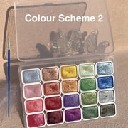 Metallic Glitter Watercolors, Glitter Watercolor Paint, Metallic Watercolor Paint Set Professional, Shifting Watercolor Painting Set for Art Painting, B