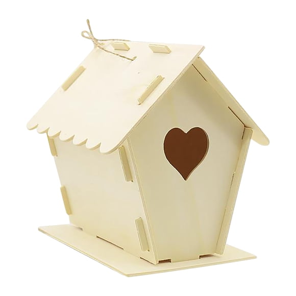 EGNMCR Birdcages Wooden Home Decoration DIY Hand Painted Crafts Graffiti Bird House DIY HOUSE