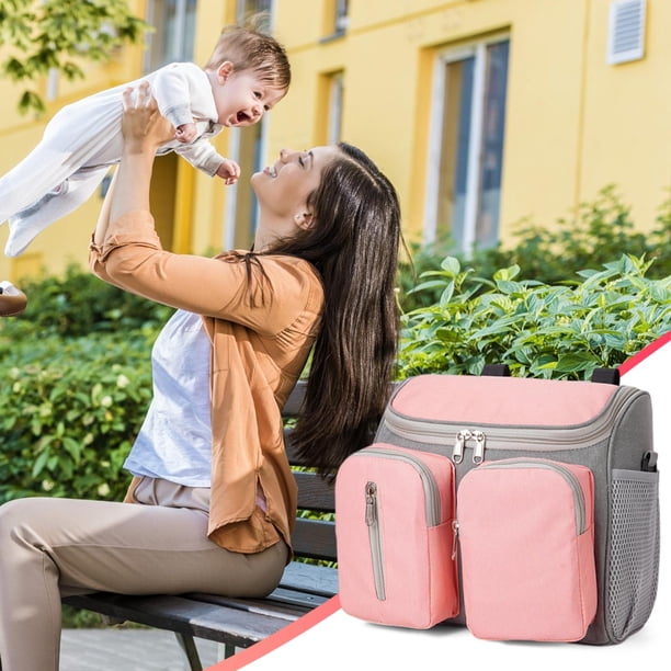 Bolsa organizadora universal para cochecito, tela 300D, capacidad de 8 kg, diseño de múltiples bolsillos, bolsa de hombro convertible, se adapta a la mayoría de los cochecitos, correas ajustables