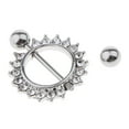 thumbnail image 4 of 1 par de flores, de imitación, de imitación, cristal, pezón, barra, , 14 g / 16 g, 4 estilos, elección de flores Rhinestone blanco Zulema Anillo de pezón de acero inoxidable, 4 of 8