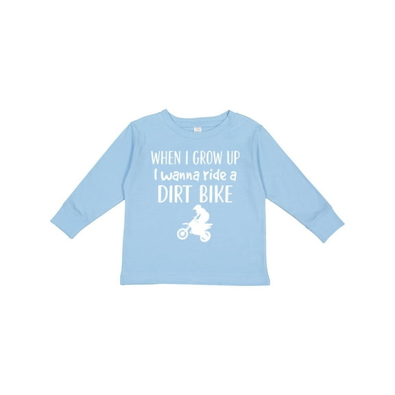 Inktastic Dirt Biking Motocross Future Dirt Biker Boys or Girls Long Sleeve Toddler T-Shirt