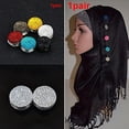 thumbnail image 5 of YeekTok Multi-Use Magnetic Scarf Brooch Muslim Rhinestone Round Hijab Pins Purple, 5 of 10