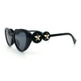 thumbnail image 4 of Womens Star Emblem Bling Luxury Diva Cat Eye Plastic Sunglasses All Black, 4 of 5