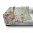 thumbnail image 3 of Saying Soft Flannel Fleece Throw Blanket, Everything Happens for a Reason Calligraphy with Bicycle and Kite Spring, Cozy Plush for Indoor and Outdoor Use, 60" x 80", Multicolor, by Ambesonne, 3 of 6