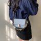 thumbnail image 3 of Nuevo bolso cuadrado pequeño de color sólido de nicho, bolso de hombro de PU con cadena de moda, azul, 3 of 5