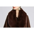 thumbnail image 5 of PIKADINGNIS Women Faux Fur Trim Poncho Wrap Warm Winter Sweater Cardigan Cold Weather Shawl Coat, 5 of 6