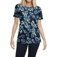thumbnail image 3 of NAMTYQX Blouses for Women Dressy Casual Cute Short Sleeve Lightweight V Neck T Shirts for Women Dark Blue Size L, 3 of 5