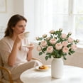 thumbnail image 5 of Real Touch Roses Artificial Flowers Fake Peonies with Long Stem Realistic Faux Peonies Flower for Wedding Party Home Table Centerpieces Decorations, 5 of 5