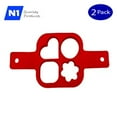 thumbnail image 4 of N1- Pancake Maker Non Stick Perfect Silicone for making Pancake, Eggs, Omelet - 4 Large Holes Mold Easy Kitchen Tool - Heart (2 Pack), New, 4 of 14