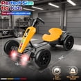 thumbnail image 3 of VIBESPARK 12V Electric Go Kart, Ride on Toys for Toddlers with Cool Flashing Lights, Foldable Electric Cars, Ride on Cars w/ Adjustable Seat, Built-in Music, EVA Wheels, Yellow, 3 of 8