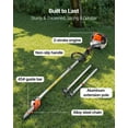 thumbnail image 6 of VEVOR Gas Pole Saw, 33CC 2 Stroke Gas Powered Pole Saws with 8 in Cutting Bar, Cordless Tree Trimmer with 30 fl.oz Fuel Tank, 6.7 to 11.6 ft Extendable, Powerful Chainsaw for Tree Trimming Pruning, 6 of 9