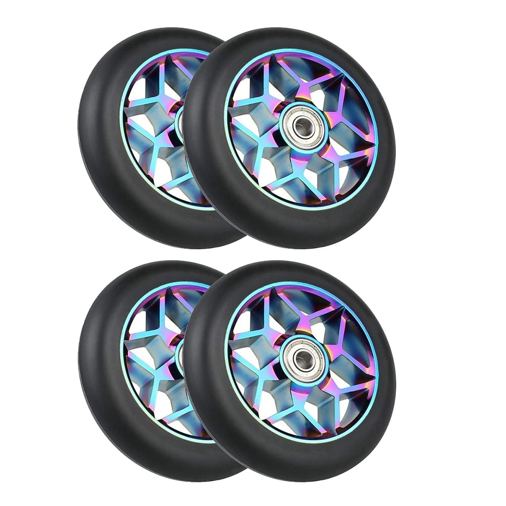4 Pcs 110mm Scooter Replacement Wheels with Bearing Stunt Scooter Pu