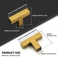 thumbnail image 2 of 15 Pack knobelite 2inch (50mm) Single Hole Gold Square Corner Bar Door Cabinet Handles Drawer Pulls Kitchen Cupboard Knobs 1/2 in Width Stainless Steel, 2 of 6