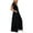 Black, variant on Lolmot Plus Size Dress Women Summer Beach Button Deep V Sleeveless Dresses Drawstring Sun Protection Solid Color Long Dress