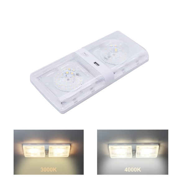 Facon 12V RV Reading Light with USB Charger(5V 2.4A), RV Interior Reading Light Wall Sconce, With On&Off Switch For RV Motorhomes Camper Caravan Trailer Boat Car