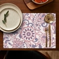 thumbnail image 5 of Set of 4 Paisley Placemats, Flax Machine Washable Linen Table Mats with Heat Resistant Wrinkle Free Feature, Featuring Elegant Bohemian Ethnic Pattern and Chic Geometric Decor, 5 of 6
