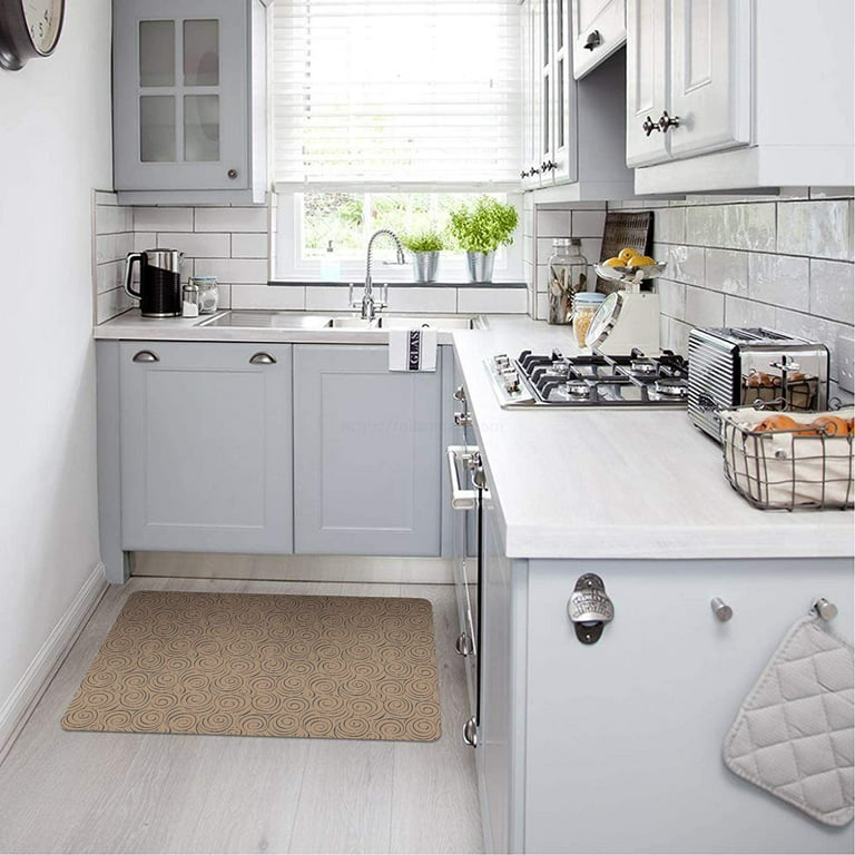 Floor Mat Ultra-Thin Kitchen Rug 35”x 23” Cappuccino 4T 