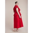 thumbnail image 4 of ELOQUII Women's Plus Size Peplum Poplin Shirt Dress, 4 of 4