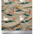 thumbnail image 1 of Soimoi Cotton Voile Fabric Rabbit,Sheep & Deer Kids Print Fabric by The Yard 42 Inch Wide, 1 of 3