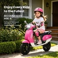 thumbnail image 3 of Track Seven 24V Kids Electric Motorcycle, 250W Brushless Motor Ride-on Scooter Moped for Boys Girls Ages 8+, 12" Pneumatic Tires, Bluetooth, Max 10 Mph, Bonus Storage Cover, Rose Red, 3 of 9