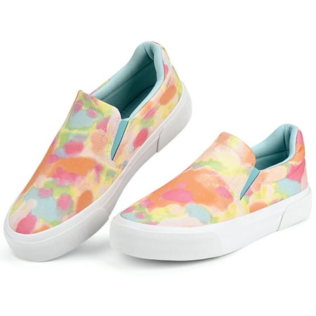 JENN ARDOR Slip On Canvas Shoes for Women Fashion Sneakers Walking Shoes Women Comfortable Loafers Flats Shoes