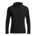 thumbnail image 3 of Mens UPF 50+ Sun Protection Jacket Hooded Long Sleeve Lightweight Quick Dry Fashion Athletic Top with Pockets and Thumb Hole Black XL, 3 of 8