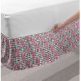 thumbnail image 2 of Piglet Bed Skirt, Nerdy Pig Animal on a Checkered Background Watercolor Paint Design Print, Elastic Bedskirt Dust Ruffle Wrap Around for Bedding Decor, 4 Sizes, Pink and Multicolor, by Ambesonne, 2 of 2